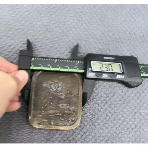 Vintage 1976 Largemouth Bass Brass Belt Buckle  by Indiana Metal Craft - Picture 7 of 8